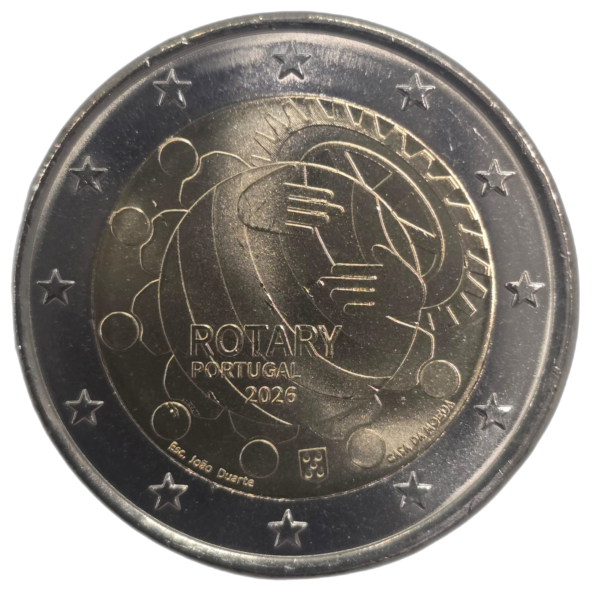 2 euros conmemorativa 100 años de Rotary en Portugal